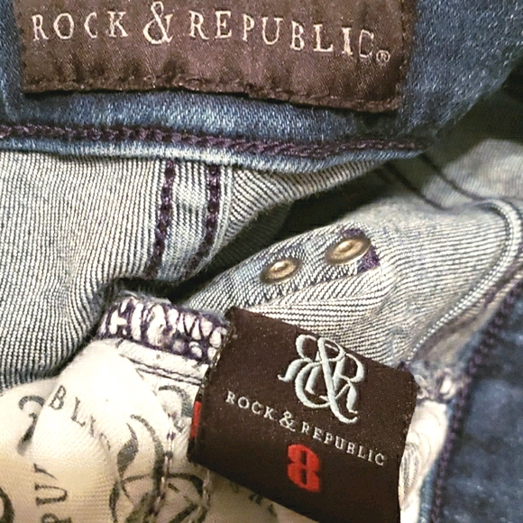 ROCK & REPUBLIC DISTRESSED SKINNY JEANS SZ 8 - Picture 8 of 8